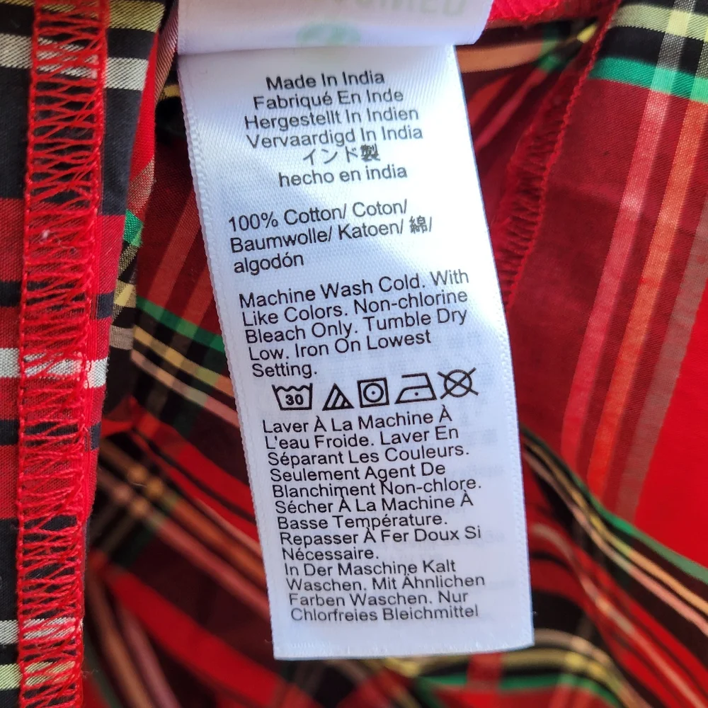 J. Crew Puff-sleeve poplin top in Good Tidings plaid size XXL - Picture 8 of 8